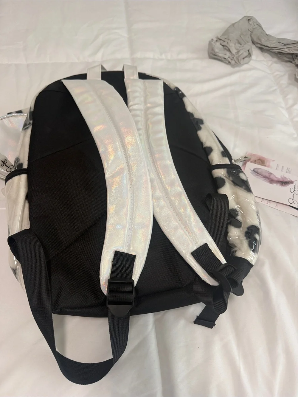 Jessica Simpson Black and White Floral Kids Backpack Set